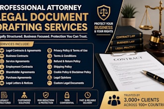 be your contract lawyer for legal agreement, contract, terms and conditions nod