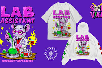 draw bold cartoon trippy illustrations for apparel brands