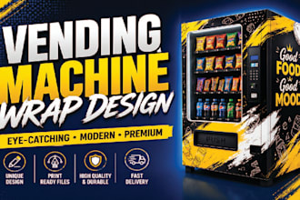 design professional vending machine wrap and graphics