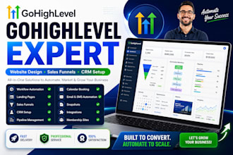 build gohighlevel website, funnel, automation and CRM