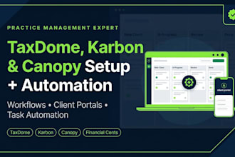 set up automate taxdome canopy karbon or financial cents taxaroo practice system