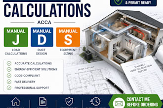 do hvac acca manual j, d, and s load calculations with duct design