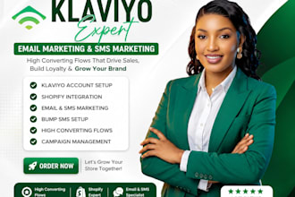 setup klaviyo expert shopify email marketing, SMS bump SMS flows, SMS marketing
