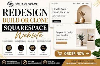 squarespace website redesign,clone squarespace website for business, real estate