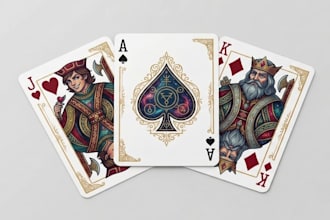 create custom 52 playing card deck 4 suits poker card design board game rulebook
