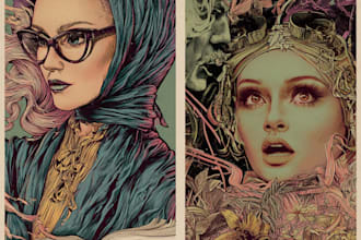 draw amazing a create illustration vintage artwork