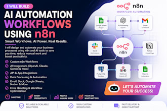 build ai automation workflows using n8n, openai, claude and apis
