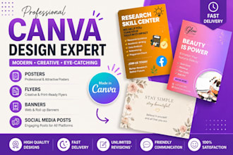 design professional canva posters, flyers and banners