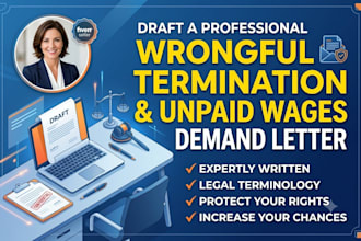 draft a professional wrongful termination and unpaid wages demand letter