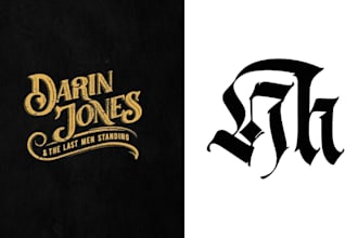 make premium calligraphy old font logo design