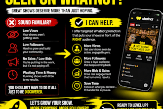 be your whatnot expert,fix your algorithm, explode live views, get whatnot sales