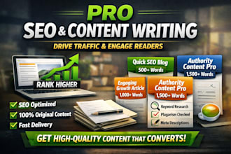 write SEO optimized articles, blog posts, and website content