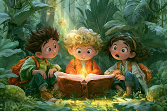 create children picture book illustration and book cover