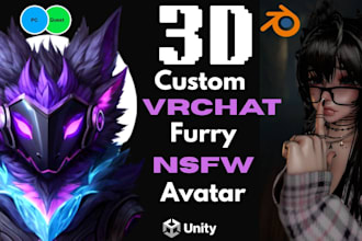 create vrchat furry avatar 3d model character vroid vtuber rigging vrc avatar
