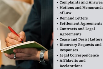 proofread and write legal documents as a civil litigation attorney in ny and ca
