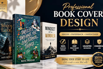 design a professional book cover, ebook cover, kindle, KDP paperback cover