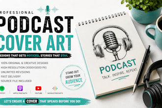 design professional podcast artwork cover and logo