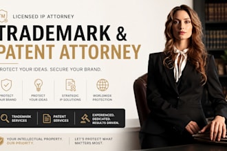 register your trademark and prepare your patent application, office action, sou