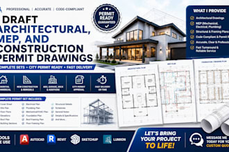 l draft architectural, mep, and construction permit drawings