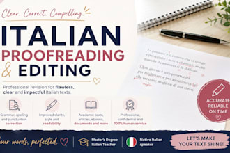 proofread and edit your italian texts professionally