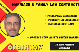 do prenuptial, marriage certificate, postnuptial and separation legal agreements