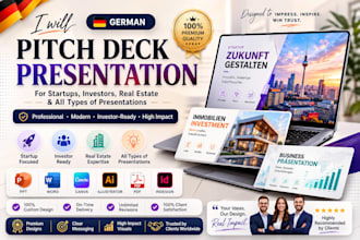 design german pitch deck presentation PPT for startups, investor,and real estate