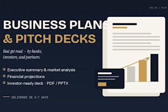 write a professional business plan or investor pitch deck