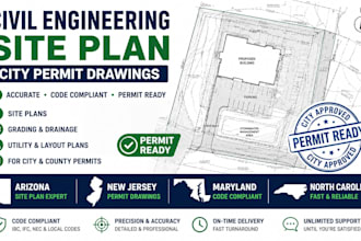 civil engineering site plan city permits drawing arizona new jersey maryland nc