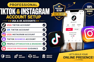create USA tiktok account, USA instagram account, tiktok USA instagram account