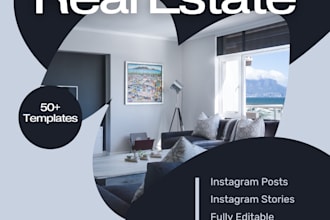 design 50 editable real estate instagram canva templates