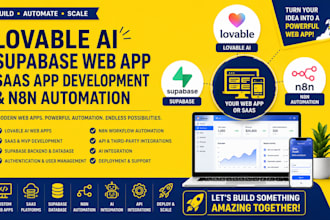 build lovable ai, supabase web app, saas app lovable dev and n8n automation