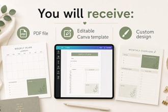 design a custom printable planner or template in canva