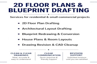 draw accurate 2d floor plans and professional blueprint drafting