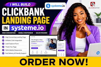 build high converting clickbank landing page in systeme io, clickbank promotion