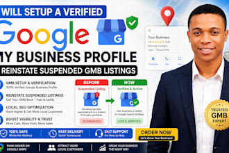 setup a verified google my business profile and reinstate suspended gmb listings