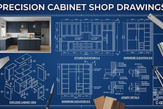 design cabinet shop drawings millwork drafting cnc ready joinery closet drawings
