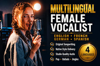 be your female singer, songwriter vocalist in english, french, german or spanish