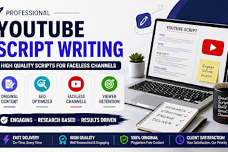 write high quality youtube scripts for faceless channels