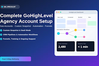 do gohighlevel account setup with automation and snapshot