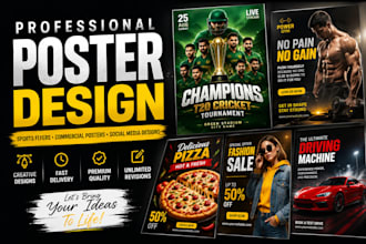 design professional sports posters and commercial flyers