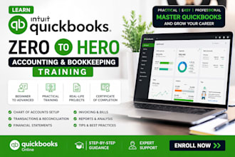 train you on how to do bookkeeping with quickbooks online and xero