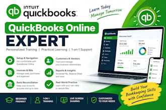 be your quickbooks online tutor and train you in bookkeeping and accounting