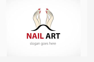 do a feminine beauty elegant nail logo for you