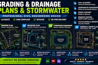 design grading and drainage plans, stormwater and site plans