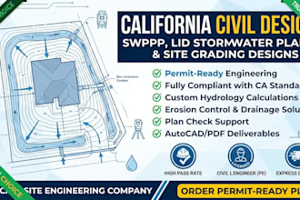 design california swppp lid stormwater plans and grading designs