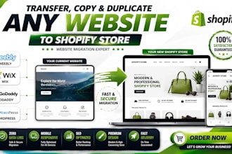 transfer migrate duplicate weebly wix godaddy wordpress site to shopify website