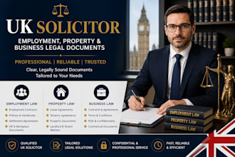be your UK solicitor for employment,  property and business legal documents
