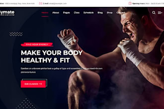 build gym, fitness workout wordpress website, fitness gym, yoga wellness website