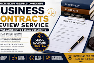 review business contracts, service agreements and legal documents