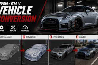 create custom gta v fivem vehicle conversion, addon car, replace car vehicle mod